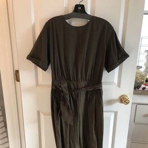 Zara green backless jumpsuit S